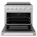 ZLINE 36 in. 5.2 cu. ft. Marino Induction Range with 5 Element Cooktop and Electric Convection Oven in Satin Stainless Steel (MINRS-36)