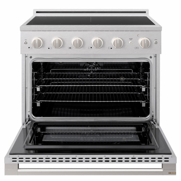 ZLINE 36 in. 5.2 cu. ft. Marino Induction Range with 5 Element Cooktop and Electric Convection Oven in Satin Stainless Steel (MINRS-36)