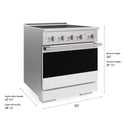 ZLINE 30 in. 4.2 cu. ft. Marino Induction Range with 4 Element Cooktop and Electric Convection Oven in Satin Stainless Steel with White Matte Door (MINRS-WM-30)