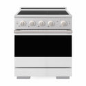 ZLINE 30 in. 4.2 cu. ft. Marino Induction Range with 4 Element Cooktop and Electric Convection Oven in Satin Stainless Steel with White Matte Door (MINRS-WM-30)