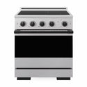 ZLINE Autograph Edition 30 in. 4.2 cu. ft. Marino Induction Range with 4 Element Cooktop and Electric Convection Oven in Satin Stainless Steel with Matte Black Accents (MINRSZ-30-MB)