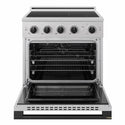 ZLINE Autograph Edition 30 in. 4.2 cu. ft. Marino Induction Range with 4 Element Cooktop and Electric Convection Oven in Satin Stainless Steel with Matte Black Accents (MINRSZ-30-MB)