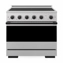 ZLINE Autograph Edition 36 in. 5.2 cu. ft. Marino Induction Range with 5 Element Cooktop and Electric Convection Oven in Satin Stainless Steel with Matte Black Accents (MINRSZ-36-MB)