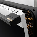 ZLINE Autograph Edition 30 in. 4.2 cu. ft. Marino Induction Range with 4 Element Cooktop and Electric Convection Oven in Satin Stainless Steel with White Matte Door and Matte Black Accents (MINRSZ-WM-30-MB)