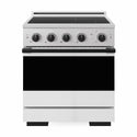 ZLINE Autograph Edition 30 in. 4.2 cu. ft. Marino Induction Range with 4 Element Cooktop and Electric Convection Oven in Satin Stainless Steel with White Matte Door and Matte Black Accents (MINRSZ-WM-30-MB)