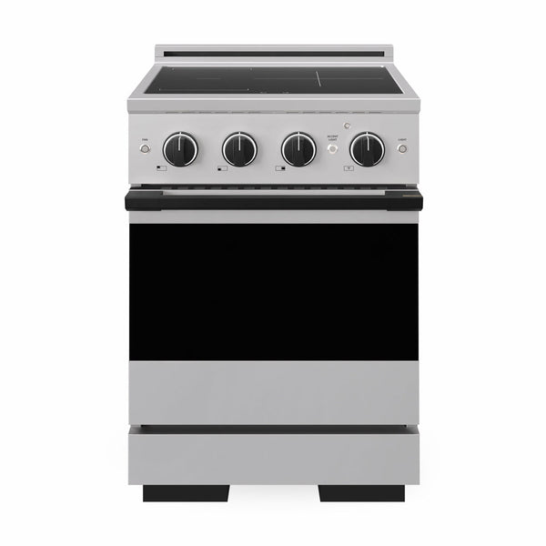 ZLINE Autograph Edition 24 in. 3.2 cu. ft. Marino Induction Range with 3 Element Cooktop and Electric Convection Oven in Stainless Steel with Matte Black Accents (MINRZ-24-MB)