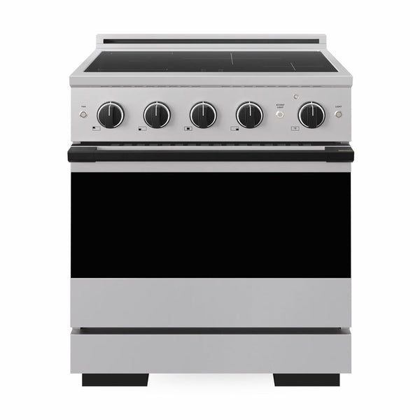 ZLINE Autograph Edition 30 in. 4.2 cu. ft. Marino Induction Range with 4 Element Cooktop and Electric Convection Oven in Stainless Steel with Matte Black Accents (MINRZ-30-MB)