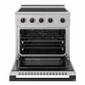 ZLINE Autograph Edition 30 in. 4.2 cu. ft. Marino Induction Range with 4 Element Cooktop and Electric Convection Oven in Stainless Steel with Matte Black Accents (MINRZ-30-MB)