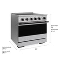 ZLINE Autograph Edition 36 in. 5.2 cu. ft. Marino Induction Range with 5 Element Cooktop and Electric Convection Oven in Stainless Steel with Matte Black Accents (MINRZ-36-MB)