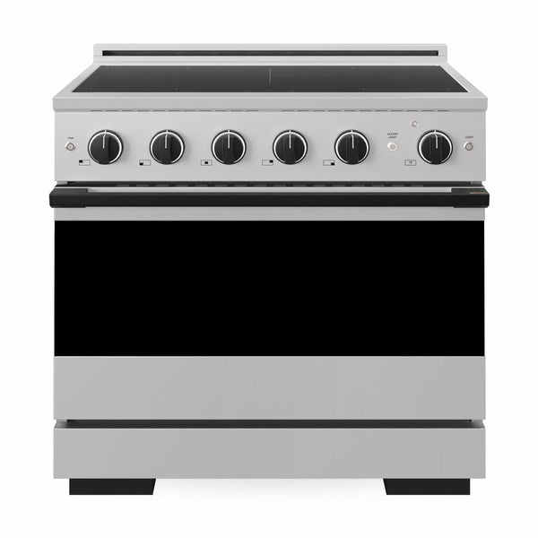 ZLINE Autograph Edition 36 in. 5.2 cu. ft. Marino Induction Range with 5 Element Cooktop and Electric Convection Oven in Stainless Steel with Matte Black Accents (MINRZ-36-MB)