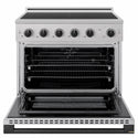 ZLINE Autograph Edition 36 in. 5.2 cu. ft. Marino Induction Range with 5 Element Cooktop and Electric Convection Oven in Stainless Steel with Matte Black Accents (MINRZ-36-MB)