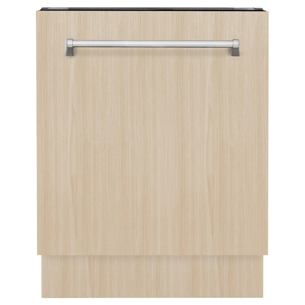 ZLINE 24 in. Tallac Series 3rd Rack Panel Ready Dishwasher with Stainless Steel Tub, 51dBa (DWV-24) front, closed.