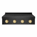 ZLINE Autograph Edition 30 in. Paramount Induction Rangetop with 4 Element Cooktop in Black Stainless Steel and Polished Gold Accents (SINRTBZ-30-G)
