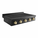 ZLINE Autograph Edition 36 in. Paramount Induction Rangetop with 5 Element Cooktop in Black Stainless Steel and Champagne Bronze Accents (SINRTBZ-36-CB)