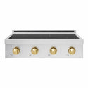ZLINE Autograph Edition 30 in. Paramount Induction Rangetop with 4 Element Cooktop in Satin Stainless Steel and Polished Gold Accents (SINRTSZ-30-G)