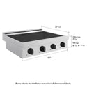 ZLINE Autograph Edition 30 in. Paramount Induction Rangetop with 4 Element Cooktop in Satin Stainless Steel and Matte Black Accents (SINRTSZ-30-MB)