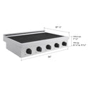 ZLINE Autograph Edition 36 in. Paramount Induction Rangetop with 5 Element Cooktop in Satin Stainless Steel and Matte Black Accents (SINRTSZ-36-MB)