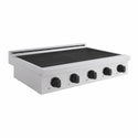 ZLINE Autograph Edition 36 in. Paramount Induction Rangetop with 5 Element Cooktop in Satin Stainless Steel and Matte Black Accents (SINRTSZ-36-MB)