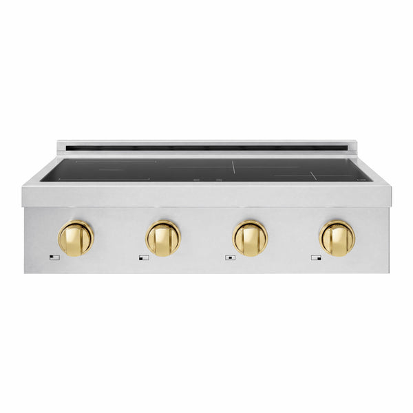 ZLINE Autograph Edition 30 in. Paramount Induction Rangetop with 4 Element Cooktop in Stainless Steel and Polished Gold Accents (SINRTZ-30-G)