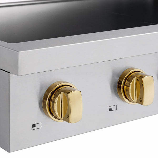 ZLINE Autograph Edition 36 in. Paramount Induction Rangetop with 5 Element Cooktop in Stainless Steel and Polished Gold Accents (SINRTZ-36-G)