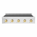 ZLINE Autograph Edition 36 in. Paramount Induction Rangetop with 5 Element Cooktop in Stainless Steel and Polished Gold Accents (SINRTZ-36-G)