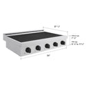 ZLINE Autograph Edition 36 in. Paramount Induction Rangetop with 5 Element Cooktop in Stainless Steel and Matte Black Accents (SINRTZ-36-MB)
