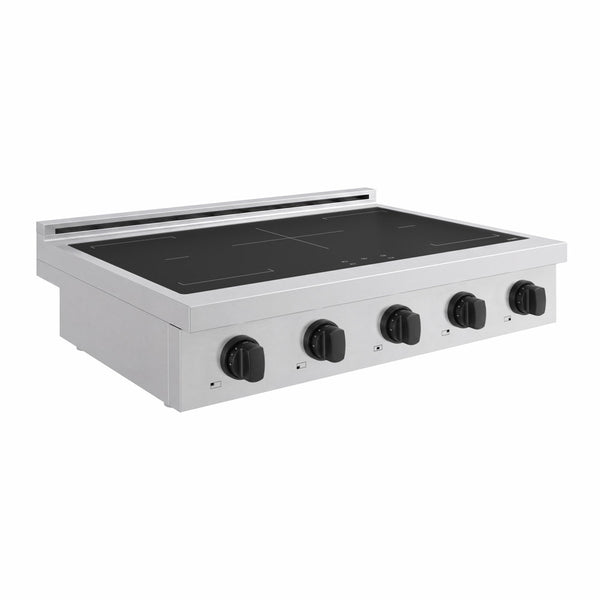 ZLINE Autograph Edition 36 in. Paramount Induction Rangetop with 5 Element Cooktop in Stainless Steel and Matte Black Accents (SINRTZ-36-MB)