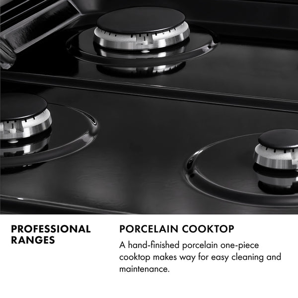 ZLINE 30 in. 4.0 cu. ft. Legacy Dual Fuel Range with 4 Burner Gas Cooktop and Electric Convection Oven in Satin Stainless Steel and White Matte Door (RAS-WM-30)