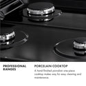 ZLINE 48 in. 6.0 cu. ft. Legacy Dual Fuel Range with Gas Cooktop and 2 Electric Ovens in Black Stainless Steel with 6 Brass Burners (RAB-BR-48)