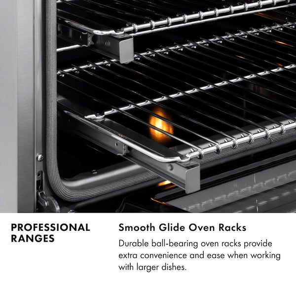 ZLINE Autograph Edition 48 in. 6.7 cu. ft. Paramount Double Oven Gas Range with 8 Burner Cooktop in Black Stainless Steel and Champagne Bronze Accents (SGRBZ-48-CB)