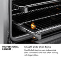 ZLINE Autograph Edition 36 in. 4.6 cu. ft. Legacy Dual Fuel Range with 6 Burner Gas Cooktop and Electric Convection Oven in Black Stainless Steel and Polished Gold Accents (RABZ-36-G)