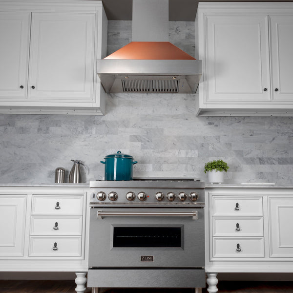 30" Ducted Fingerprint Resistant Stainless Steel Range Hood with Copper Shell (8654C-30)