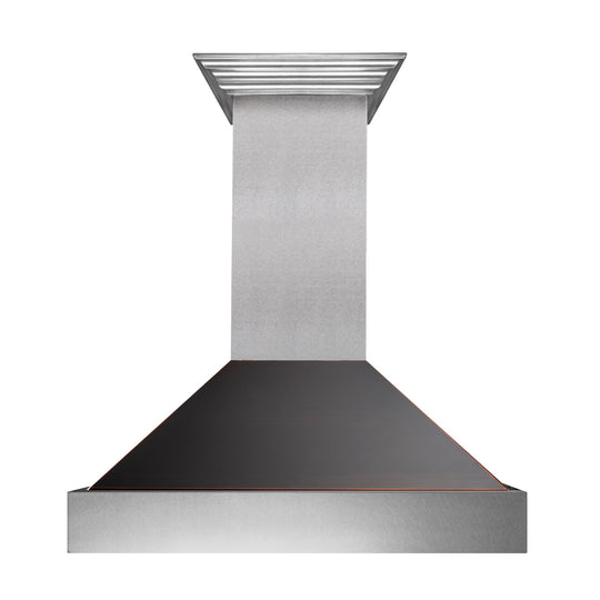 30" Ducted Fingerprint Resistant Stainless Steel Range Hood with Oil Rubbed Bronze Shell (8654ORB-30)