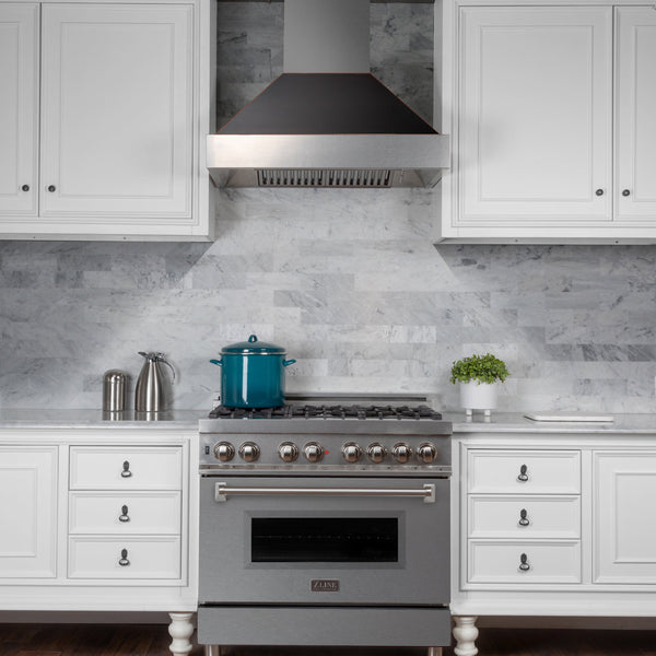 36" Ducted Fingerprint Resistant Stainless Steel Range Hood with Oil Rubbed Bronze Shell (8654ORB-36)