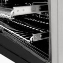 ZLINE 24 in. 2.8 cu. ft. Legacy Dual Fuel Range with 4 Burner Gas Cooktop and Electric Convection Oven in Satin Stainless Steel and Black Matte Door (RAS-BLM-24)