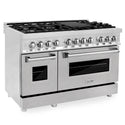 ZLINE 48 in. 6.0 cu. ft. Legacy Dual Fuel Range with 7 Burner Gas Cooktop and 2 Electric Ovens in Stainless Steel with Satin Stainless Steel Doors (RA-SN-48)