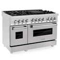 ZLINE 48 in. 6.0 cu. ft. Legacy Dual Fuel Range with 7 Burner Gas Cooktop and 2 Electric Ovens in Stainless Steel with Satin Stainless Steel Doors (RA-SN-48)