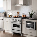 ZLINE 30 in. 4.0 cu. ft. Legacy Dual Fuel Range with 4 Burner Gas Cooktop and Electric Convection Oven in Satin Stainless Steel (RAS-SN-30)