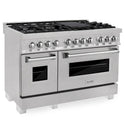 ZLINE 48 in. 6.0 cu. ft. Legacy Dual Fuel Range with 7 Burner Gas Cooktop and 2 Electric Ovens in Satin Stainless Steel (RAS-SN-48)