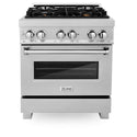 ZLINE 30 in. 4.0 cu. ft. Legacy Dual Fuel Range with Gas Cooktop and Electric Convection Oven in Satin Stainless Steel with 4 Brass Burners (RAS-SN-BR-30)