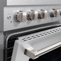 ZLINE 36 in. 5.2 cu. ft. Paramount Dual Fuel Range with 6 Burner Gas Cooktop and Electric Convection Oven in Satin Stainless Steel (SDRS-36)