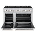 ZLINE 48 in. 6.7 cu. ft. Paramount Double Oven Dual Fuel Range with 8 Burner Gas Cooktop in Satin Stainless Steel (SDRS-48)