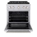 ZLINE 30 in. 4.2 cu. ft. Paramount Dual Fuel Range with 4 Burner DuoPro™ Cooktop and Electric Convection Oven in Satin Stainless Steel (PSDRS-30)