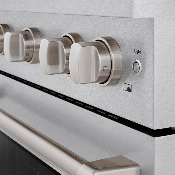 ZLINE 30 in. 4.2 cu. ft. Paramount Dual Fuel Range with 4 Burner DuoPro™ Cooktop and Electric Convection Oven in Satin Stainless Steel (PSDRS-30)