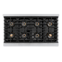 ZLINE Autograph Edition 48 in. 6.7 cu. ft. Paramount Dual Fuel Range with 8 Burner DuoPro™ Cooktop and Dual Ovens in Satin Stainless Steel and Champagne Bronze Accents (PSDRSZ-48-CB)