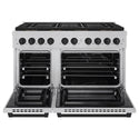 ZLINE Autograph Edition 48 in. 6.7 cu. ft. Paramount Dual Fuel Range with 8 Burner DuoPro™ Cooktop and Dual Ovens in Satin Stainless Steel and Matte Black Accents (PSDRSZ-48-MB)