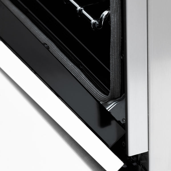 ZLINE 36 in. 4.6 cu. ft. Legacy Dual Fuel Range with 6 Burner Gas Cooktop and Electric Convection Oven in Satin Stainless Steel and White Matte Door (RAS-WM-36)