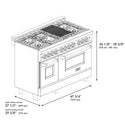 ZLINE 60 in. 7.4 cu. ft. Legacy Dual Fuel Range with 9 Burner Gas Cooktop and 2 Electric Convection Ovens in Satin Stainless Steel and White Matte Doors (RAS-WM-60)