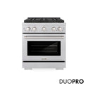 ZLINE 30 in. 4.2 cu. ft. Paramount Gas Range with 4 Burner DuoPro™ Cooktop and Convection Gas Oven in Satin Stainless Steel (PSGRS-30)