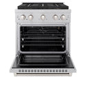 ZLINE 30 in. 4.2 cu. ft. Paramount Gas Range with 4 Burner DuoPro™ Cooktop and Convection Gas Oven in Satin Stainless Steel (PSGRS-30)